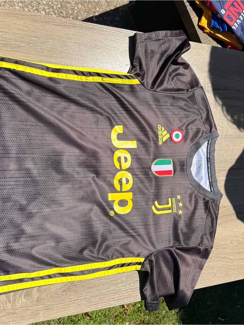 adidas Juventus Black Soccer Jersey with Tricolor Accents Pjanic #5